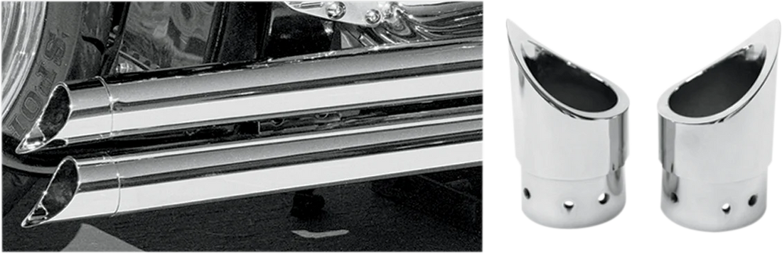 Baron Custom Accessories Family Jewel Exhaust Tip - Chrome - Mini Scalloped BA-1100-02 - Back View