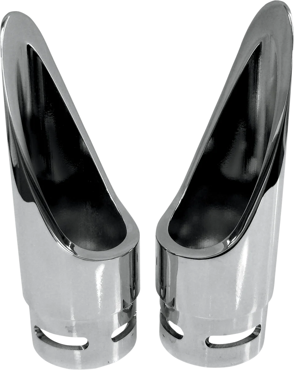 Baron Custom Accessories Family Jewel Exhaust Tip - Chrome - Scalloped BA-1100-01 - Side View