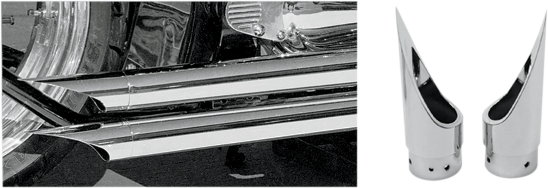 Baron Custom Accessories Family Jewel Exhaust Tip - Chrome - Scalloped BA-1100-01 - Back View