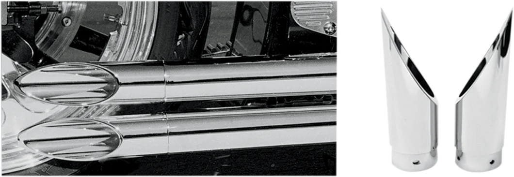 Baron Custom Accessories Family Jewel Exhaust Tip - Chrome - Xtreme Slash BA-1100-00 - Detail View