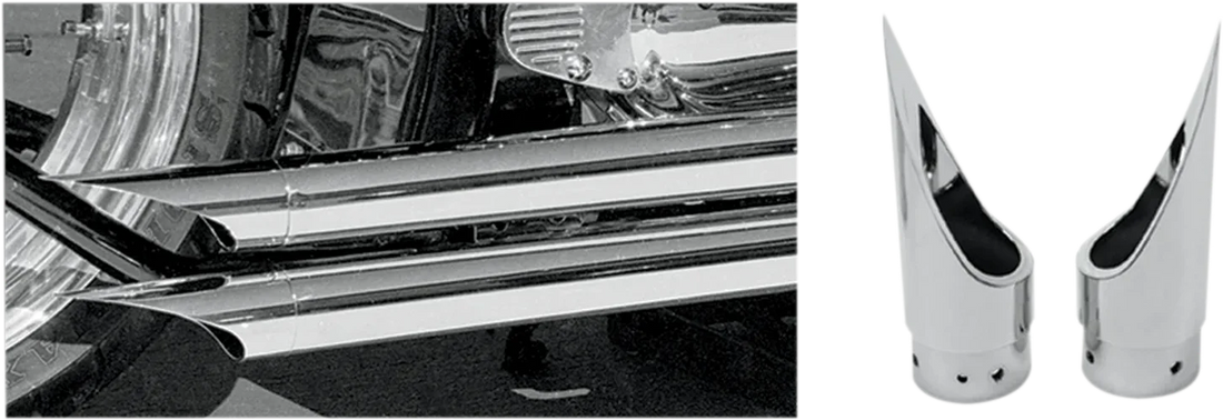 Baron Custom Accessories Family Jewel Exhaust Tip - Chrome - Scalloped BA-1100-01 - Back View