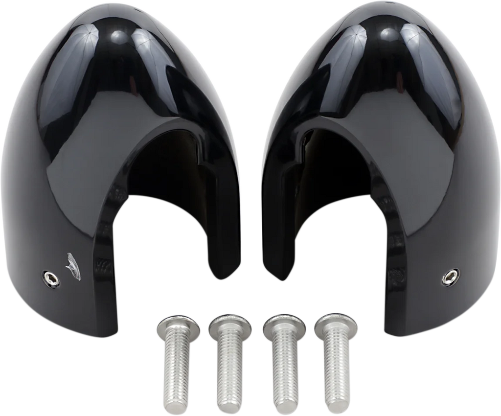 Baron Custom Accessories Fork Bullets/Axle Nut Covers - Black BA-7800B - Main Product View