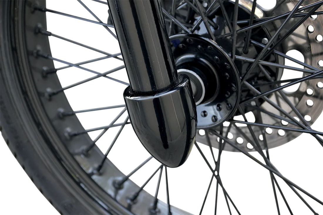 Baron Custom Accessories Fork Bullets/Axle Nut Covers - Black BA-7800B - Side View