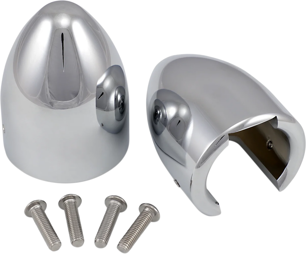 Baron Custom Accessories Fork Bullets/Axle Nut Covers - Chrome BA-7800U - Main Product View
