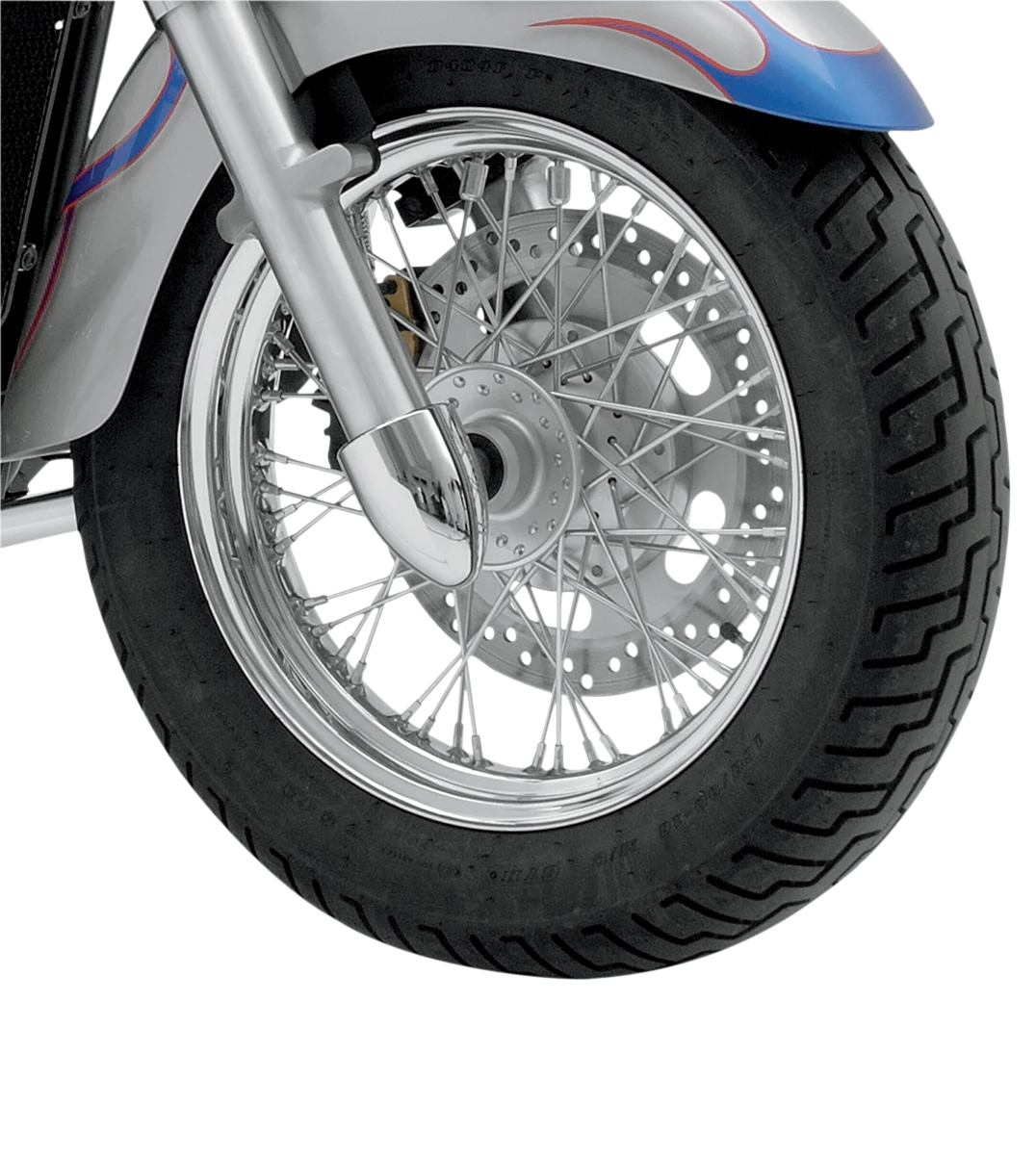 Baron Custom Accessories Fork Bullets/Axle Nut Covers - Chrome BA-7800U - Side View