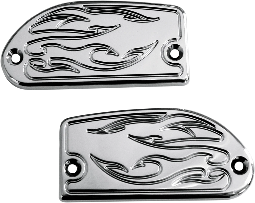 Baron Custom Accessories Master Cylinder Cover - Flame - Yamaha - Chrome BA-7629-03 - Main Product View