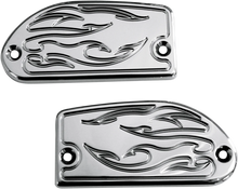 Load image into Gallery viewer, Baron Custom Accessories Master Cylinder Cover - Flame - Yamaha - Chrome BA-7629-03 - Main Product View
