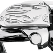 Load image into Gallery viewer, Baron Custom Accessories Master Cylinder Cover - Flame - Yamaha - Chrome BA-7629-03 - Side View