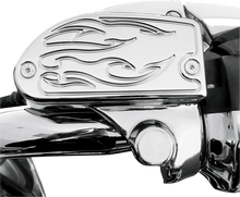 Load image into Gallery viewer, Baron Custom Accessories Master Cylinder Cover - Flame - Yamaha - Chrome BA-7629-03 - Side View