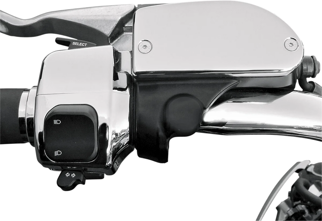 Baron Custom Accessories Master Cylinder Cover - Smooth - Yamaha - Chrome BA-7629-00 - Side View