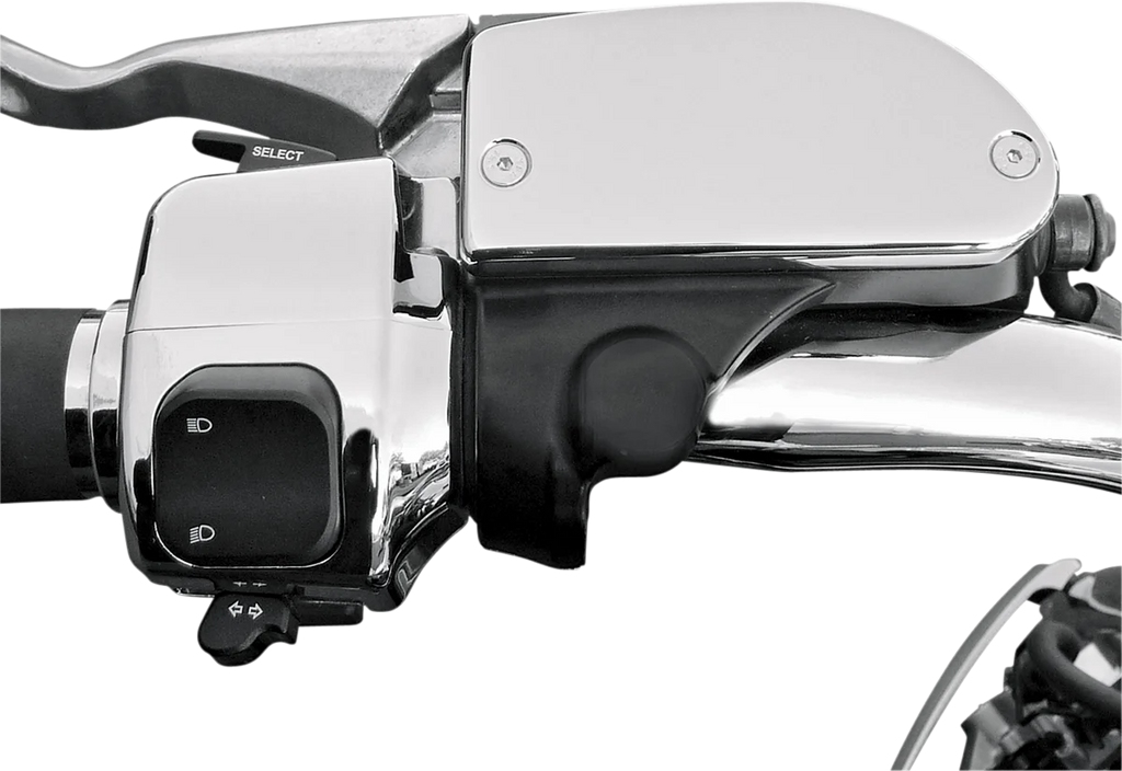 Baron Custom Accessories Master Cylinder Cover - Smooth - Yamaha - Chrome BA-7629-00 - Side View