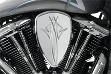Load image into Gallery viewer, Baron Custom Accessories Replacement BAK Air Cleaner Cover - Pinstripe - Chrome BA-2800-13 - Side View