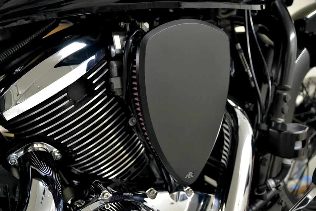 Baron Custom Accessories Replacement BAK Air Cleaner Cover - Smooth - Black BA-2800-00B - Back View