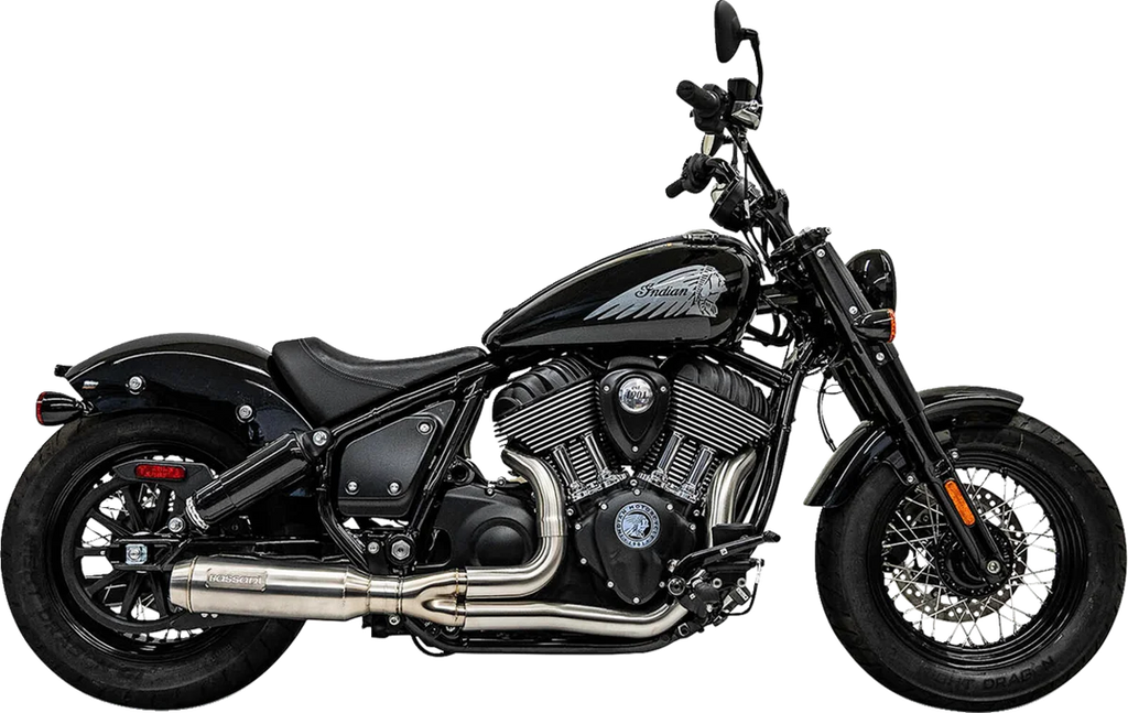 Bassani 2-into-1 Exhaust System - Stainless Steel 8H12SS - Back View