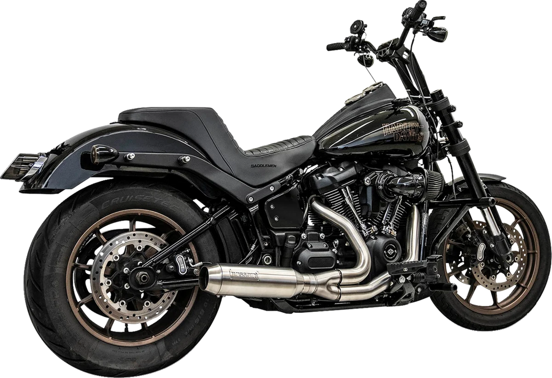 Bassani 2-into-1 Exhaust System with Superbike Muffler - Stainless Steel 1S77SSE - Side View