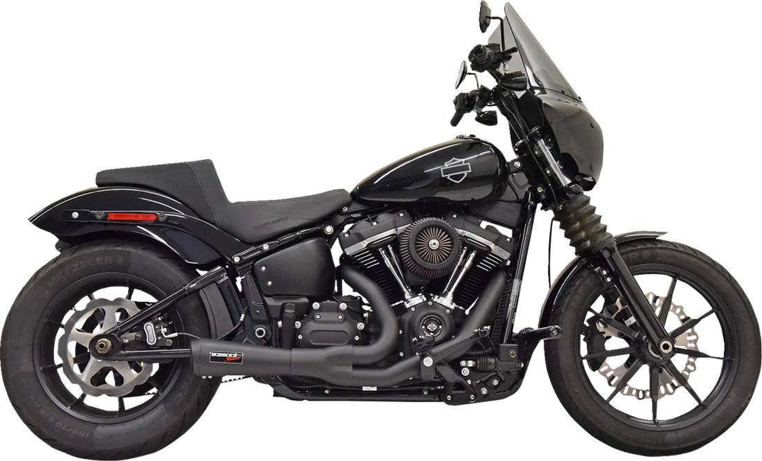 Bassani 2-into-1 Ripper Short Exhaust System - Black - 49-State 1S73RBE - Side View