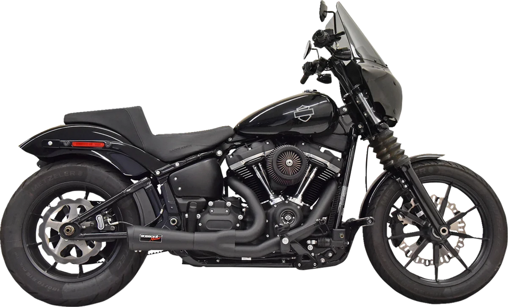 Bassani 2-into-1 Ripper Short Exhaust System - Black - 49-State 1S73RBE - Side View