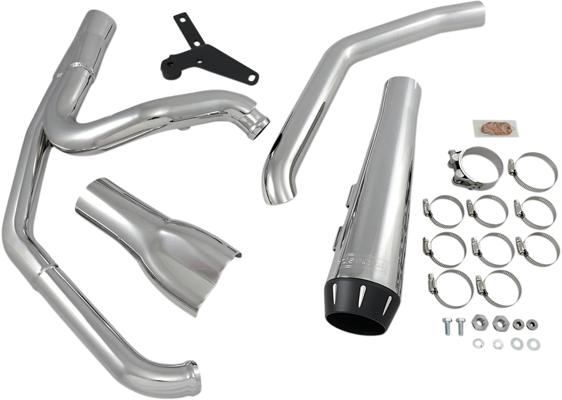Bassani 2-into-1 Road Rage Exhaust System - Chrome 1S94R - Side View