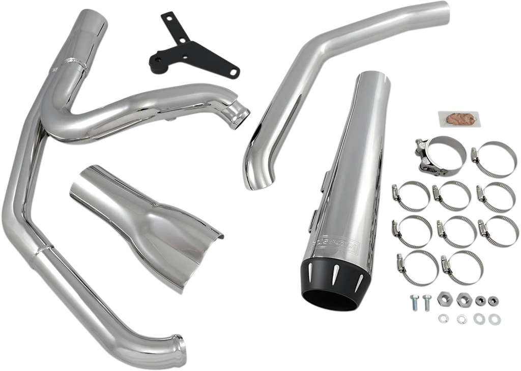 Bassani 2-into-1 Road Rage Exhaust System - Chrome 1S94R - Side View