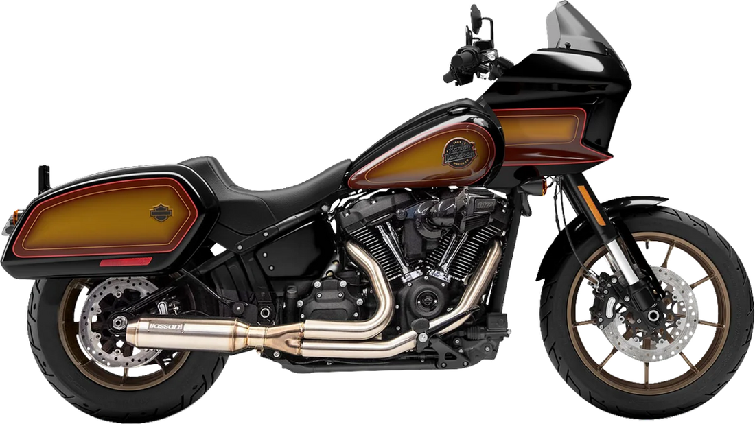 Bassani 2-into-1 Stainless Exhaust System with 4" Super Bike Muffler 1S78SS - Side View