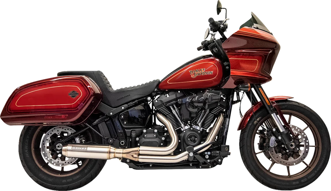 Bassani 2-into-1 Stainless Exhaust System with 4" Super Bike Muffler 1S78SS - Back View