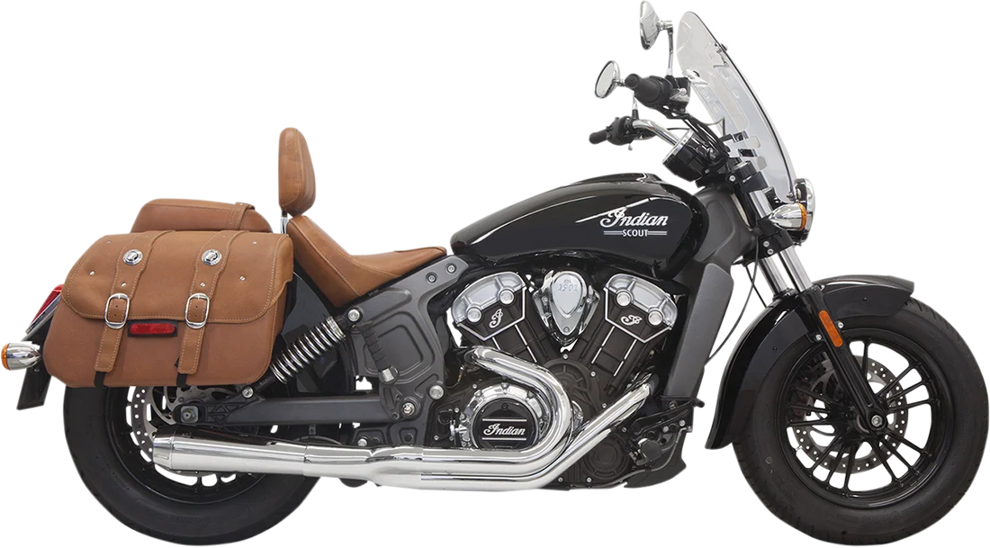 Bassani 2:1 Exhaust - Black - Long - Scout 8S11JB - Side View