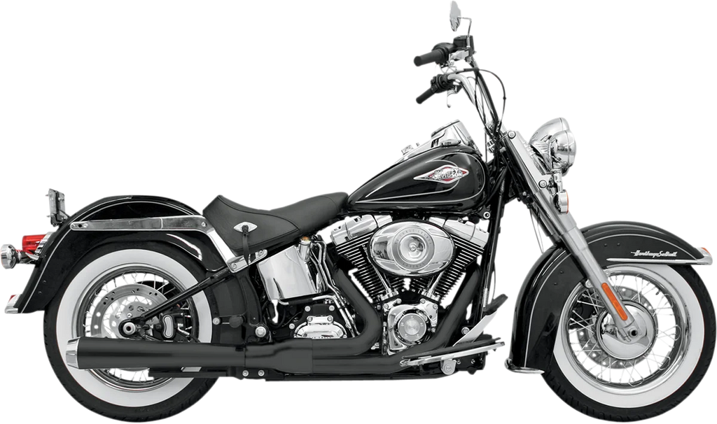Bassani 2:1 Exhaust - Black - Long - Softail 12121J - Main Product View