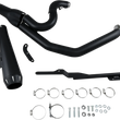 Load image into Gallery viewer, Bassani 2:1 Exhaust - Black - Megaphone - Short - '91-'05 FXD 13322R - Side View
