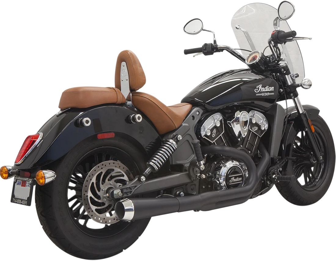 Bassani 2:1 Exhaust - Black - Short - Scout 8S12JB - Side View