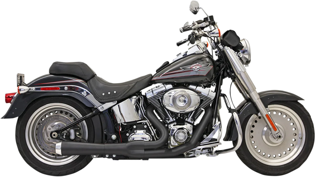 Bassani 2:1 Exhaust - Black - Short - Softail 12122J - Main Product View