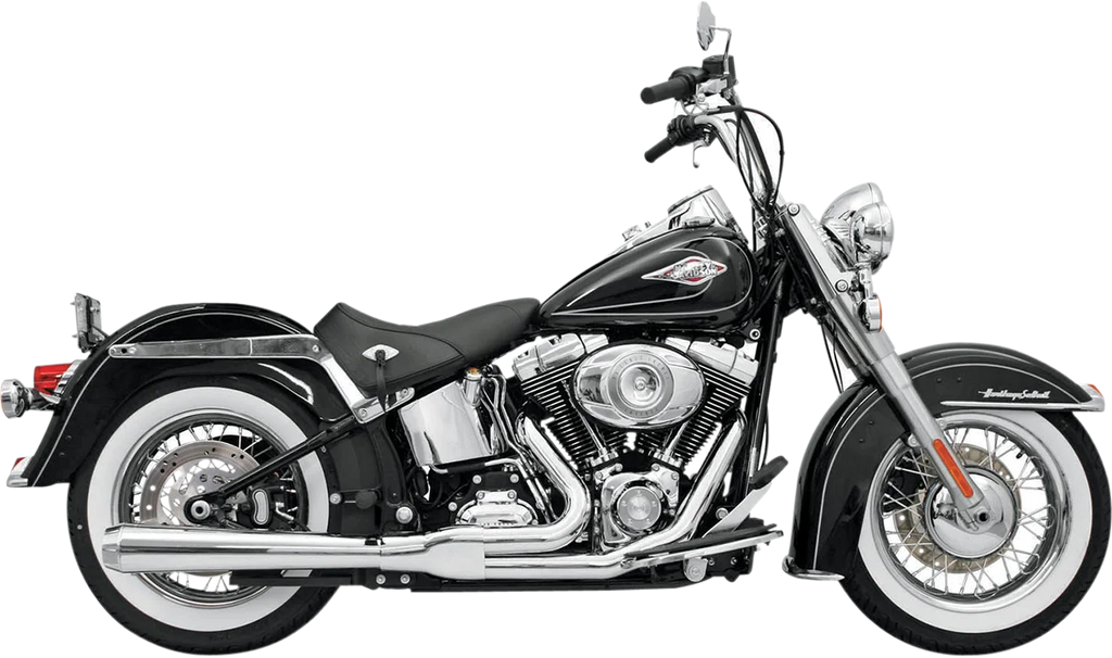 Bassani 2:1 Exhaust - Chrome - Long - Softail 12111J