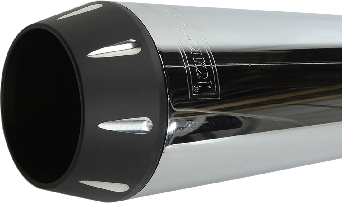 Bassani 2:1 Exhaust - Chrome - Megaphone - Long - '91-'05 FXD 13311R - Side View