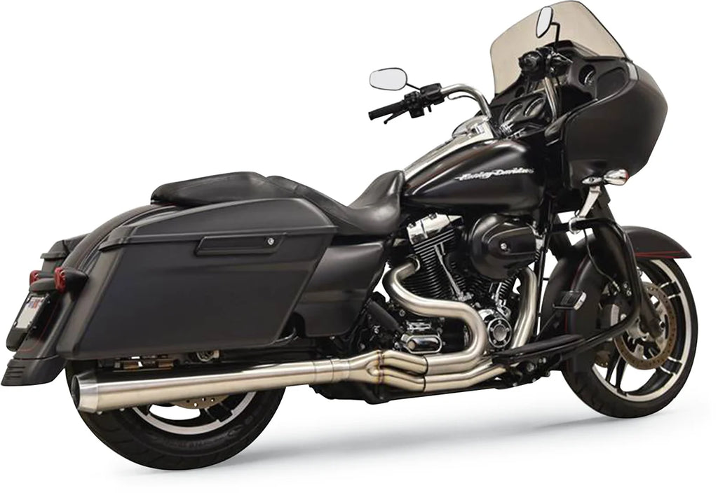 Bassani 2:1 Exhaust - Stainless Steel - Straight Can 1F18SS - Side View