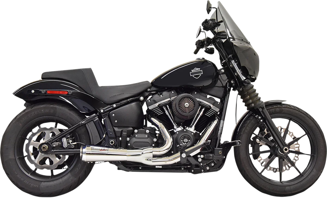 Bassani 2:1 Short Exhaust - Black 1S73B - Side View