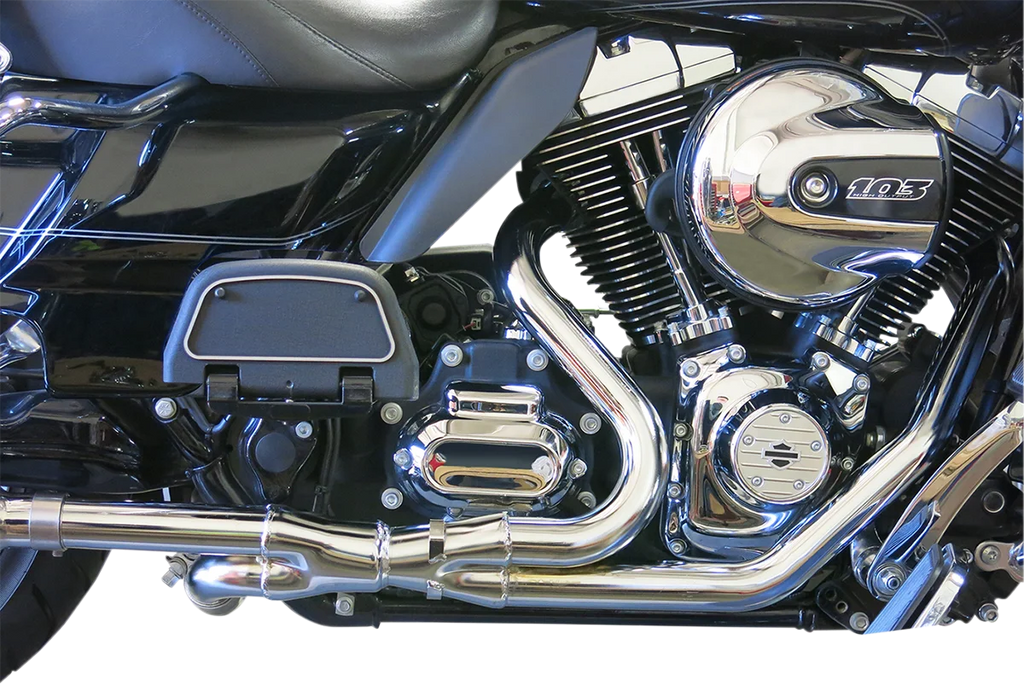 Bassani 2x2 Chrome Headpipes 1F14A - Side View