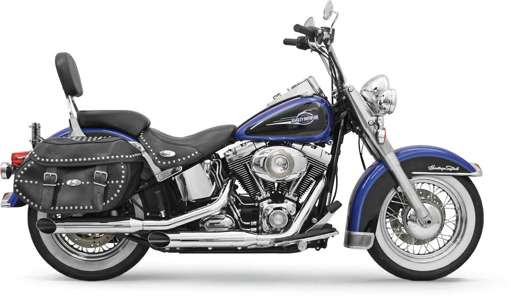 Bassani 3" Mufflers - Chrome - Bologna - Softail '07-'17 12117F - Main Product View