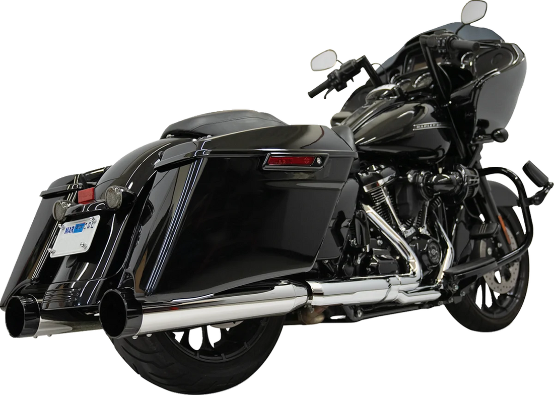 Bassani 4-1/2" Slip-On Mufflers - Black 1F745B - Side View