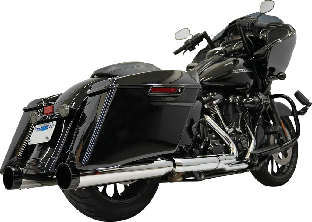 Bassani 4-1/2" Slip-On Mufflers - Black 1F745B - Side View