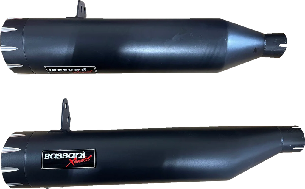 Bassani 4" Slip-On Mufflers - Black 8CH17B - Side View