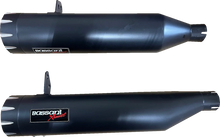 Load image into Gallery viewer, Bassani 4" Slip-On Mufflers - Black 8CH17B - Side View