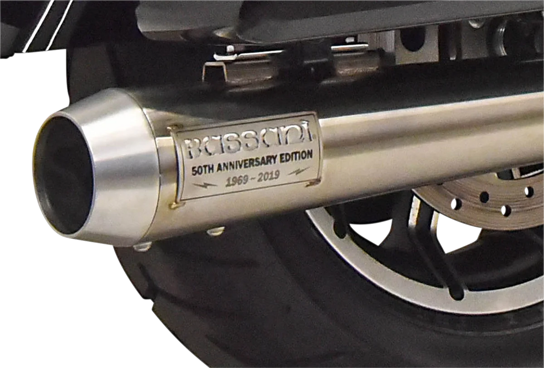 Bassani 50th Anniversary 2:1 Exhaust - Stainless Steel - M8 FL 1F50SS - Side View