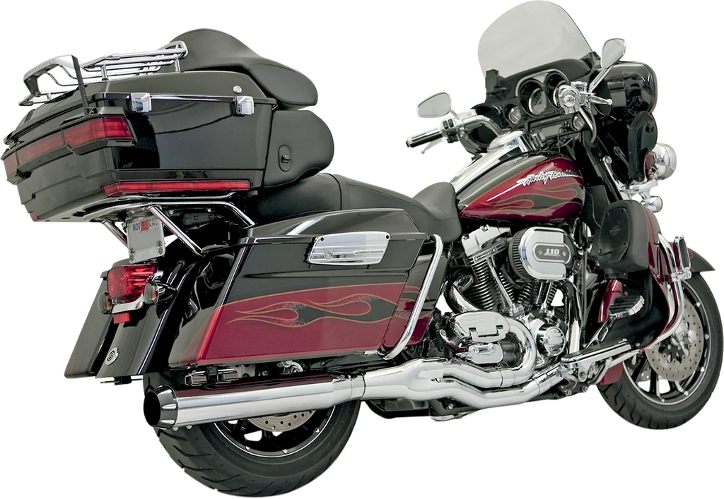 Bassani B4 2:1 Exhaust - Chrome - Straight Can FLH-757 - Main Product View