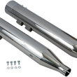 Load image into Gallery viewer, Bassani DNT Straight Can Mufflers for '95-'16 FL - Chrome 1F7DNT6 - Side View