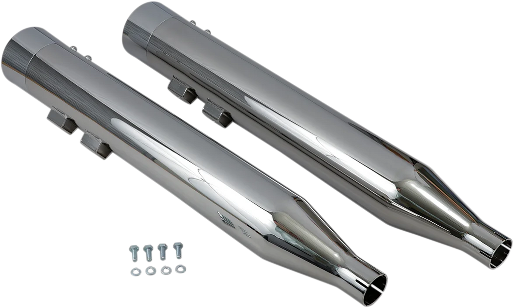 Bassani DNT Straight Can Mufflers for '95-'16 FL - Chrome 1F7DNT6 - Side View