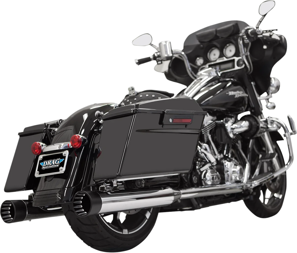 Bassani DNT Straight Can Mufflers for '95-'16 FL - Chrome/Black 1F7DNT5 - Main Product View