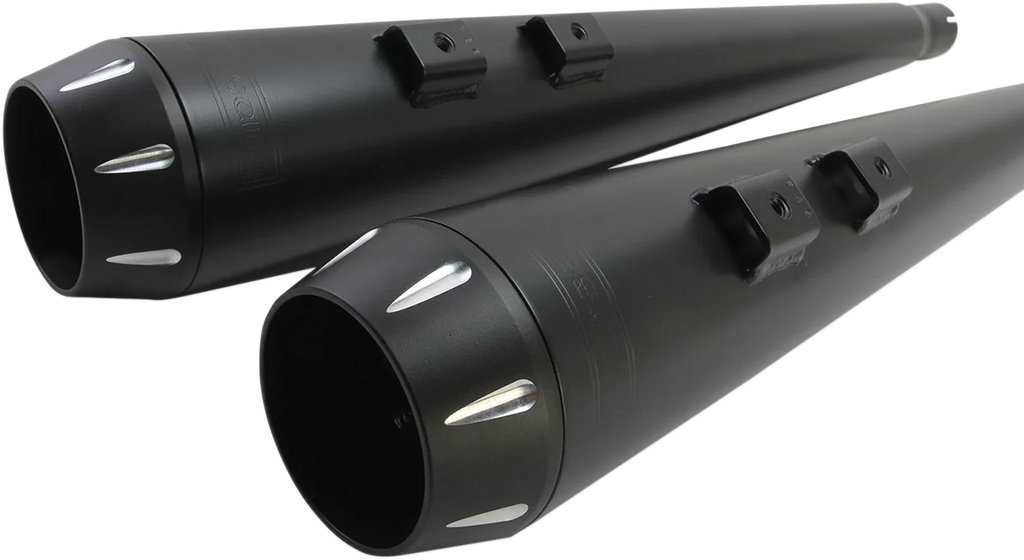 Bassani Down Under Exhaust - Black - Megaphone 1F66RB - Back View