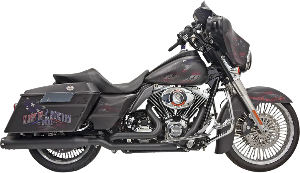 Bassani Down Under Exhaust - Black - Straight Can 1F76RB - Main Product View