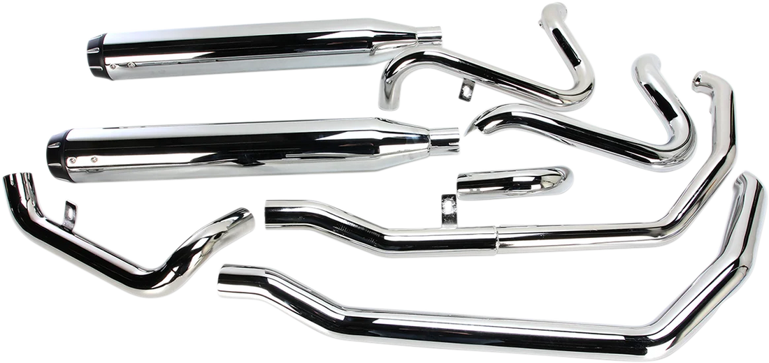 Bassani Down Under Exhaust - Chrome - Straight Can 1F76R - Side View