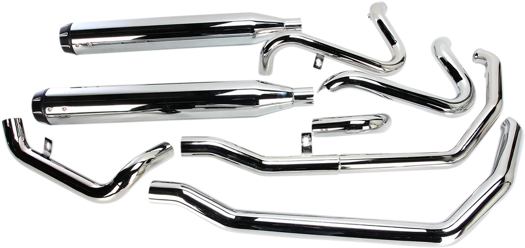 Bassani Down Under Exhaust - Chrome - Straight Can 1F76R - Side View