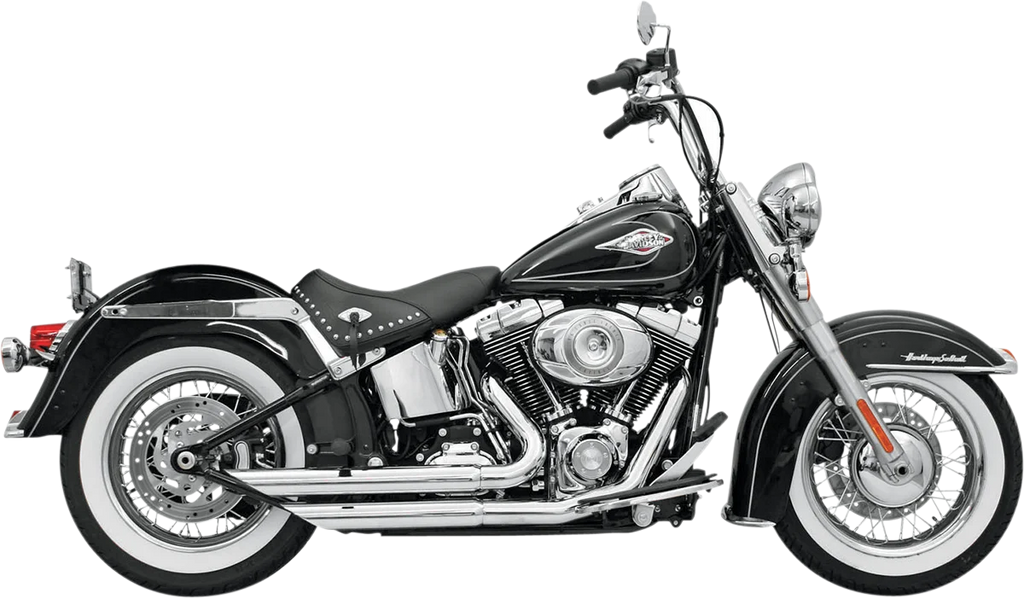 Bassani FireSweep Exhaust - Chrome - Softail 12113D - Side View